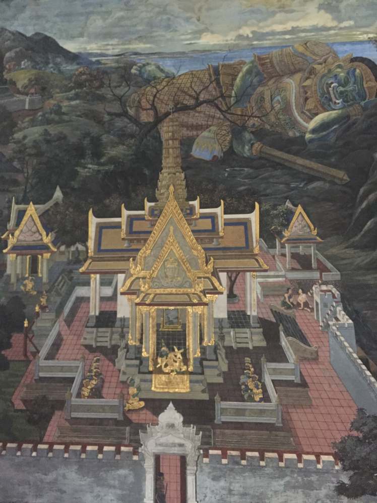 Mural in the Grand Palace in Bangkok, Thailand