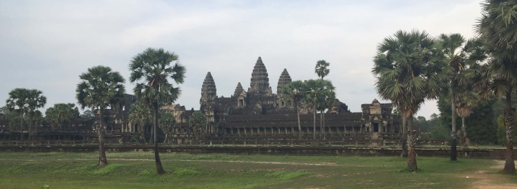 Angkor Wat and Palm Trees in Angkor, Cambodia