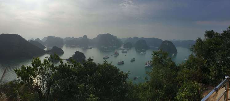 Panorama of Halong Bay in Vietnam