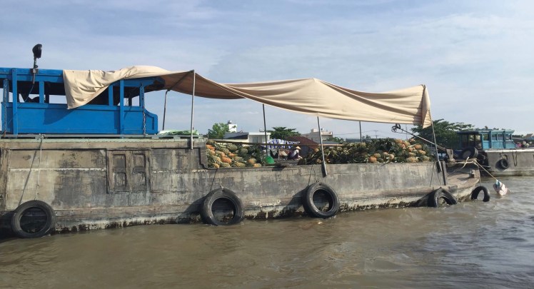 Pineapple Vendor in the Cai Rang Floating Market in Can Tho, Vietnam