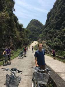 Aaron Cycling on Cat Ba Island, Vietnam