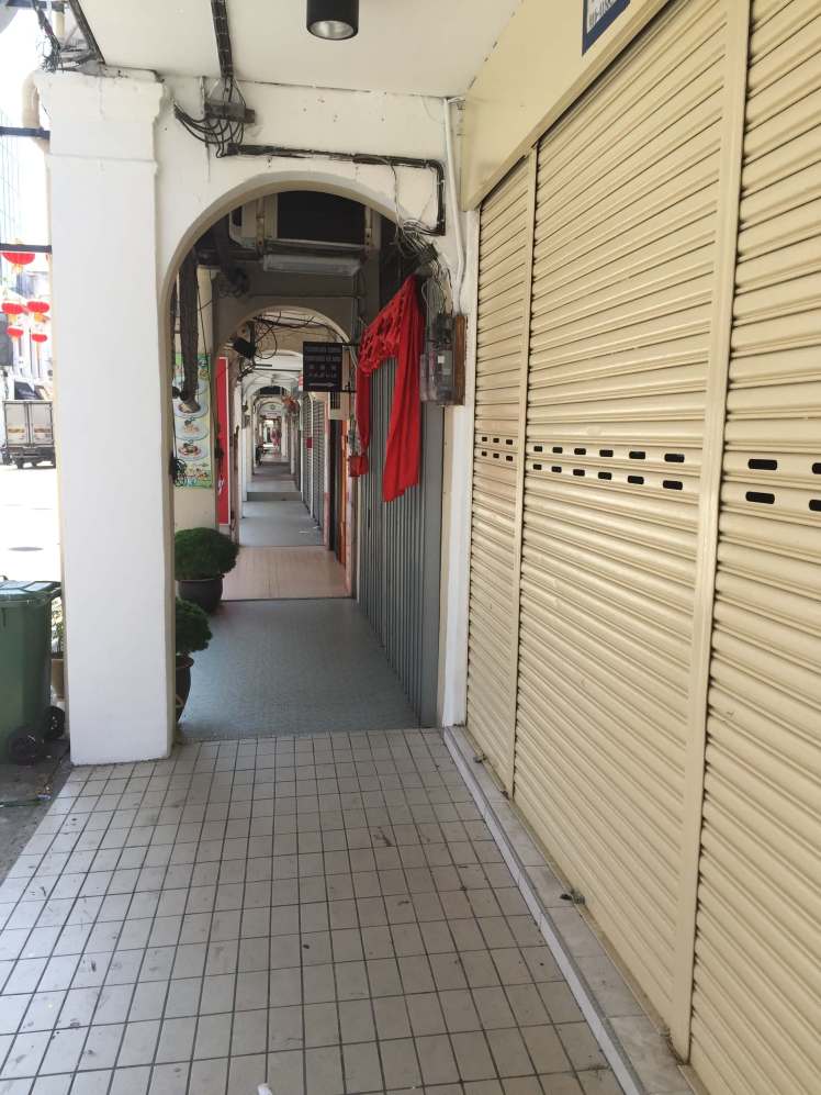 Empty Street on Chinese New Year in George Town, Malaysia