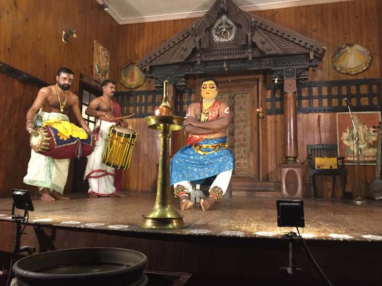 Kathakali Facial Expression Demonstration at the Kerala Kathakali Centre in Kochi, Kerala, India