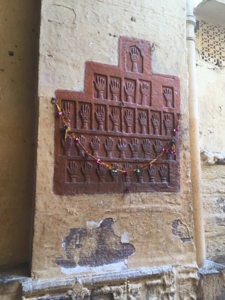 Women's Handprints in Mehrangarh Fort in Jodhpur, Rajasthan, India