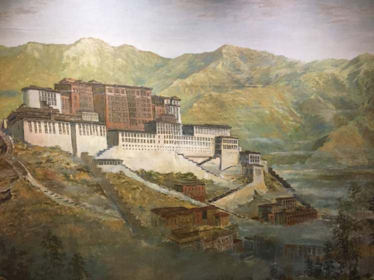 Painting of Dalai Lama's Home at a Museum in Mumbai, Maharashtra, India