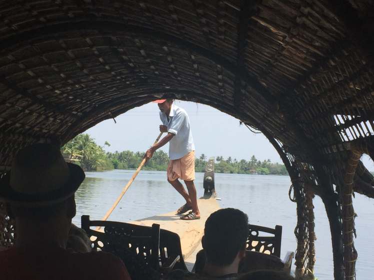 Punt-Boatman in the Backwaters of Kerala, India