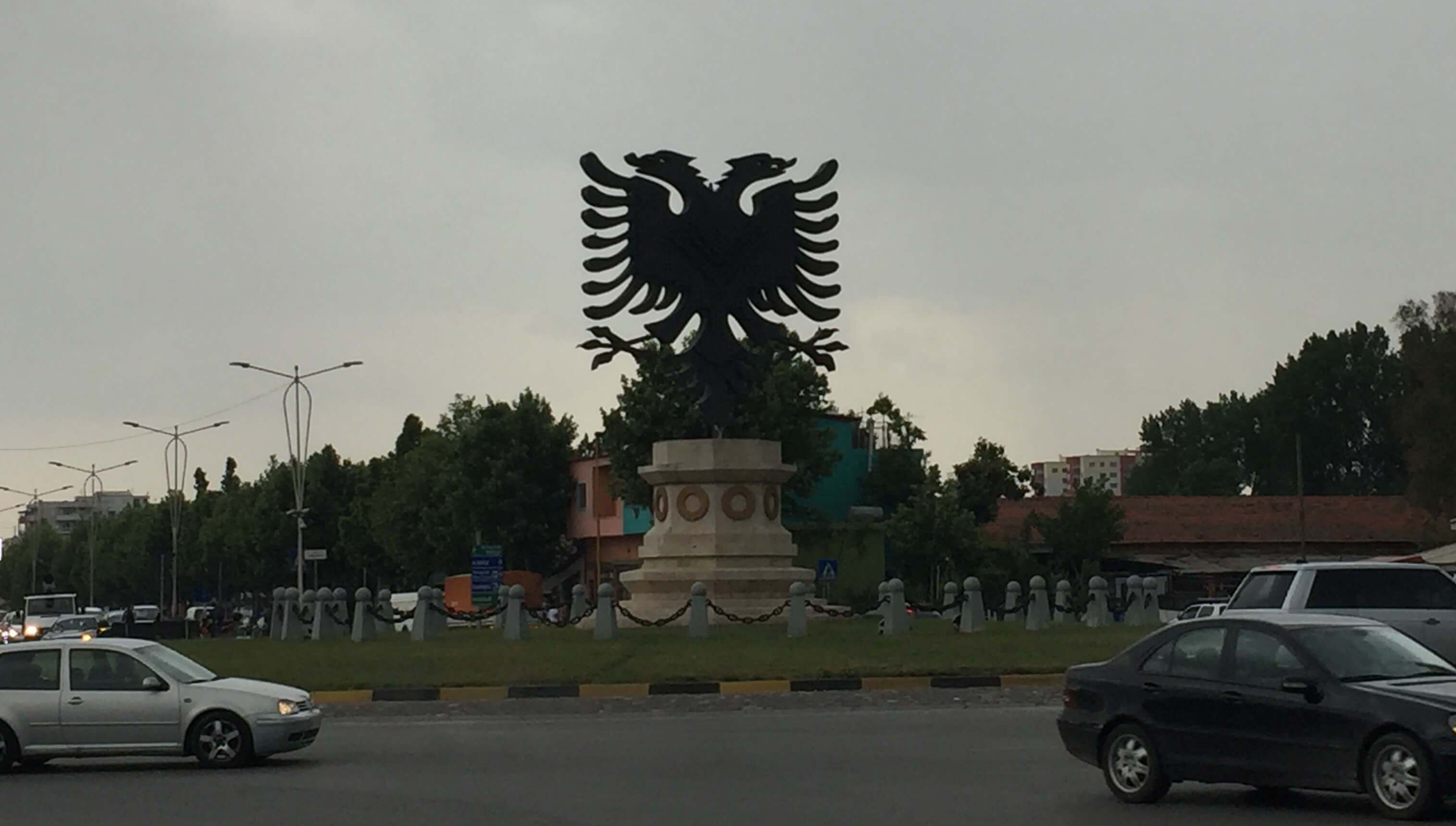 Albanian Eagle in Roundabout, Tirana, Albania