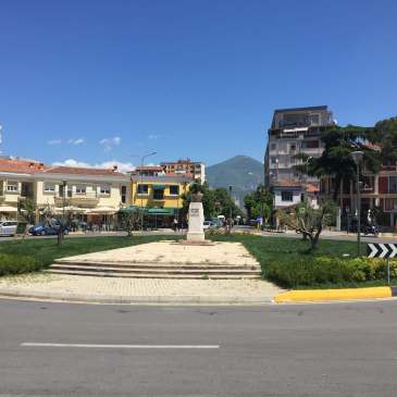 Roundabout in Tirana, Albania
