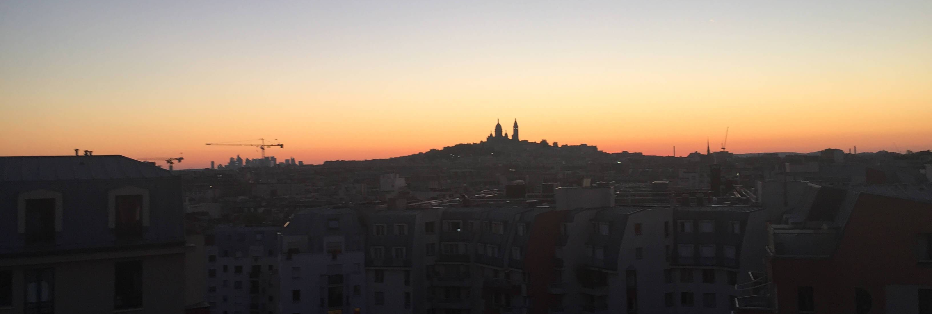 Sunset over Paris, France