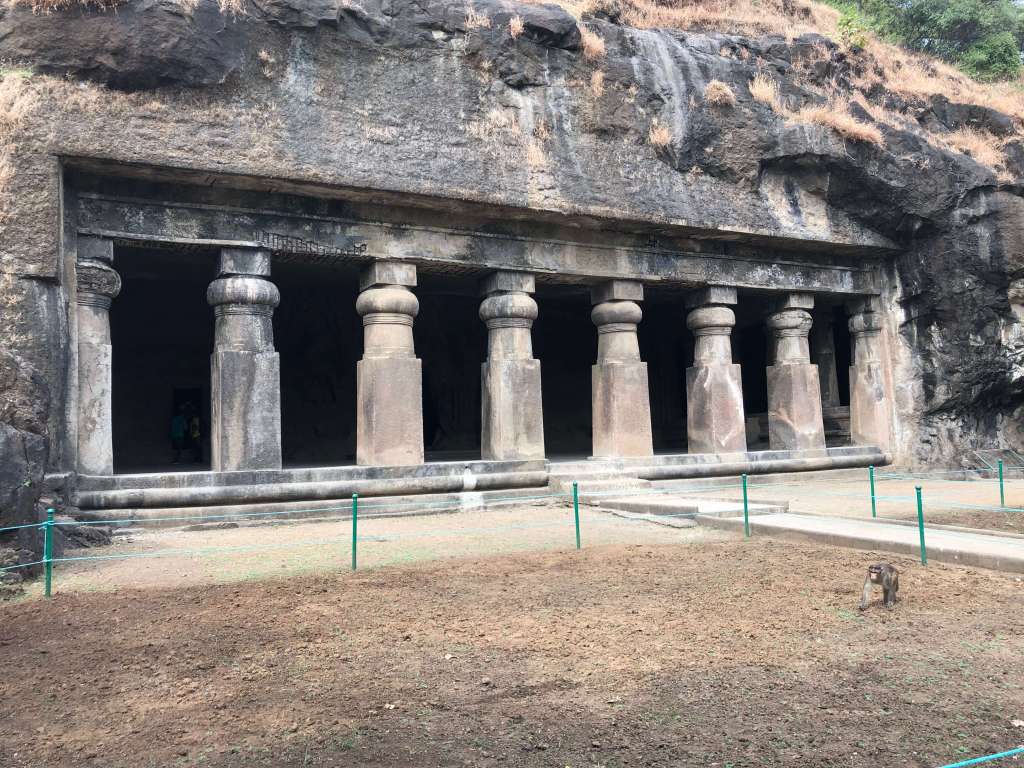 Cave Temple Entrance, Elephanta Island, Maharashtra, India