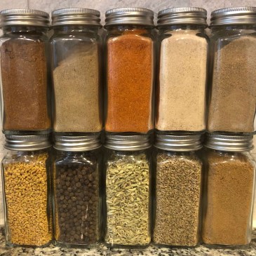 Spice Jars with Indian Spices