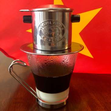 Vietnamese Phin Coffee with Flag