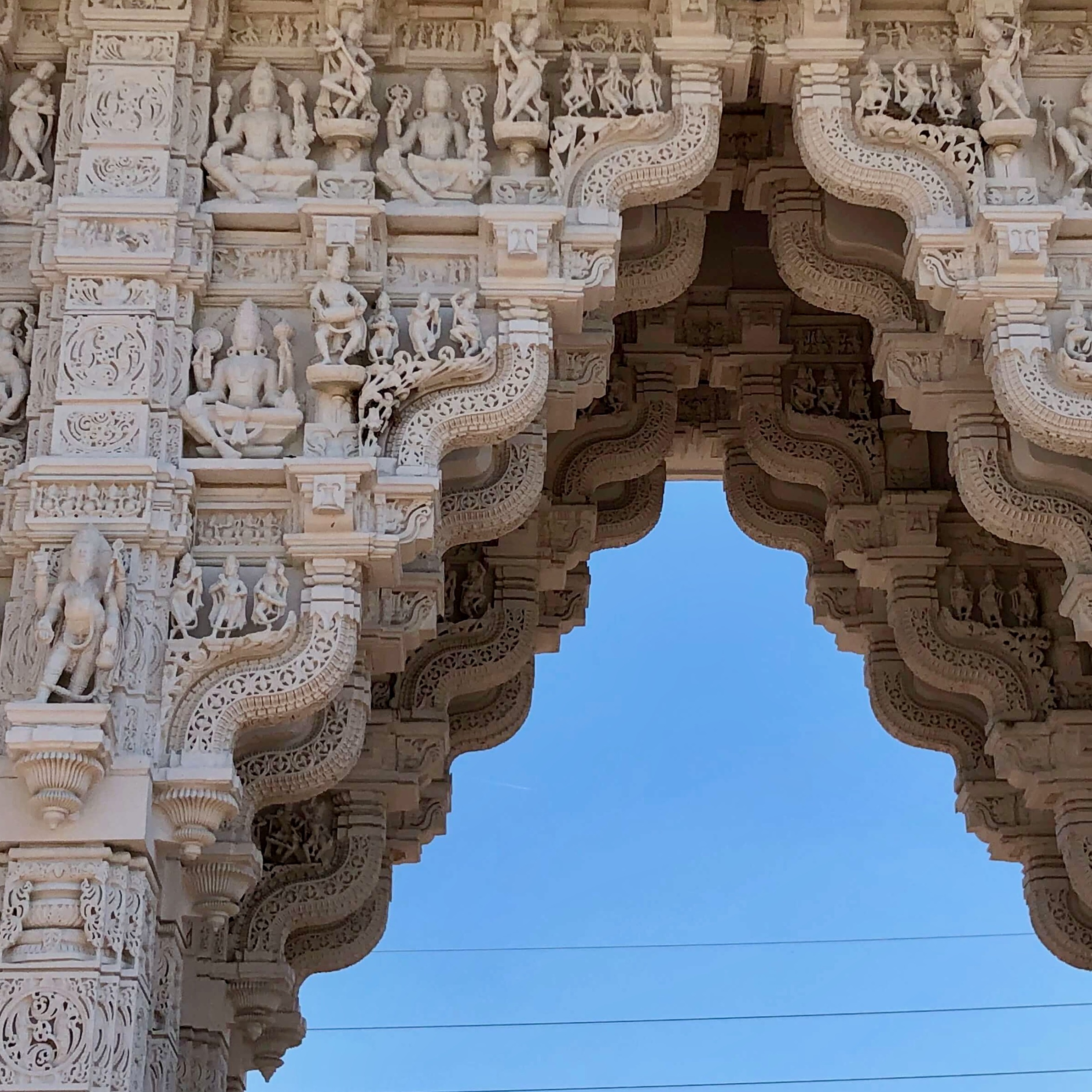 Entrance Archway at BAPS Shri Swaminarayan Mandir, Houston, Texas, USA